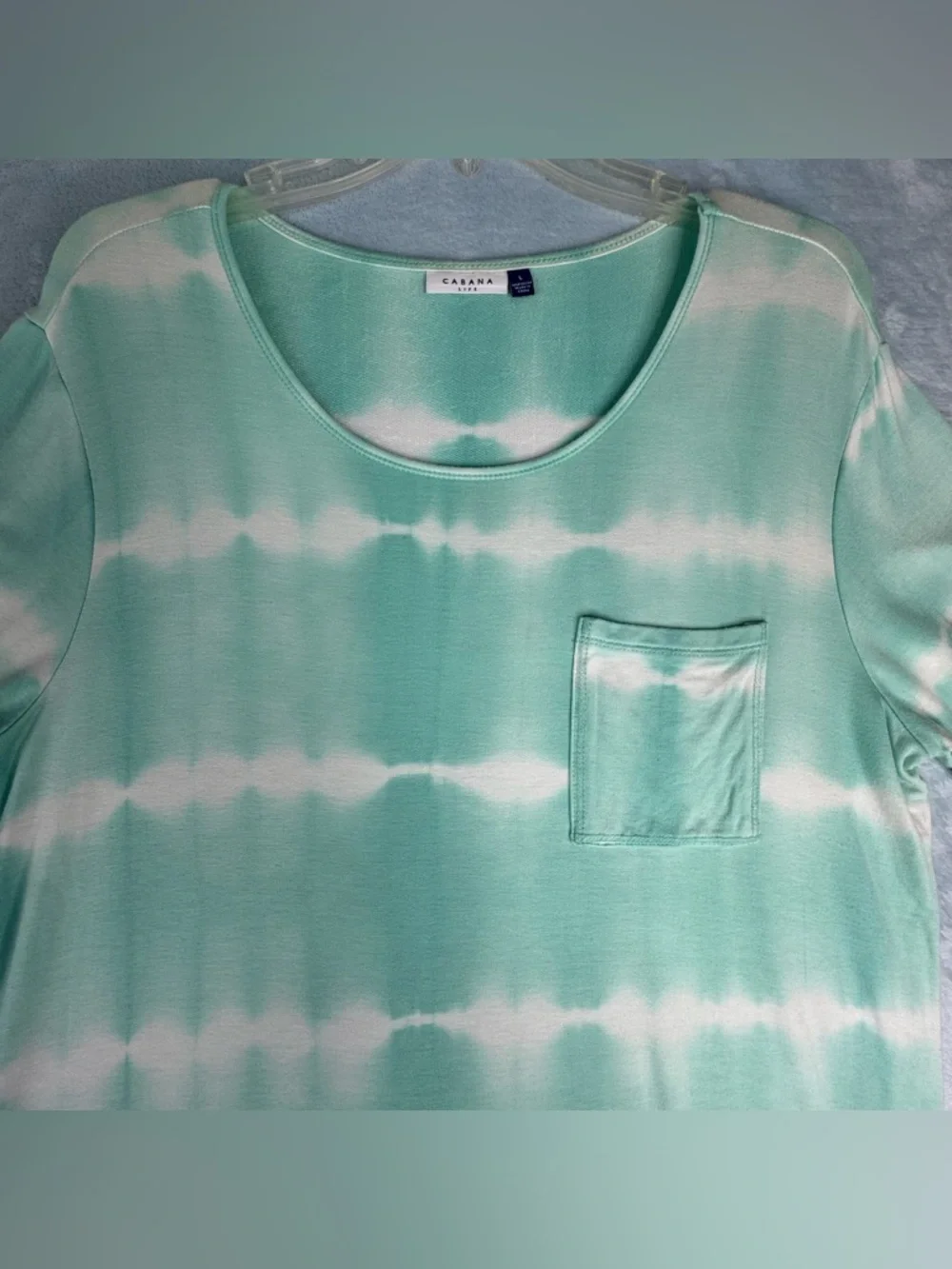 Cabana Life Aqua Tie-Dye Dress Relaxed Covering Up UPF 50+ Size L